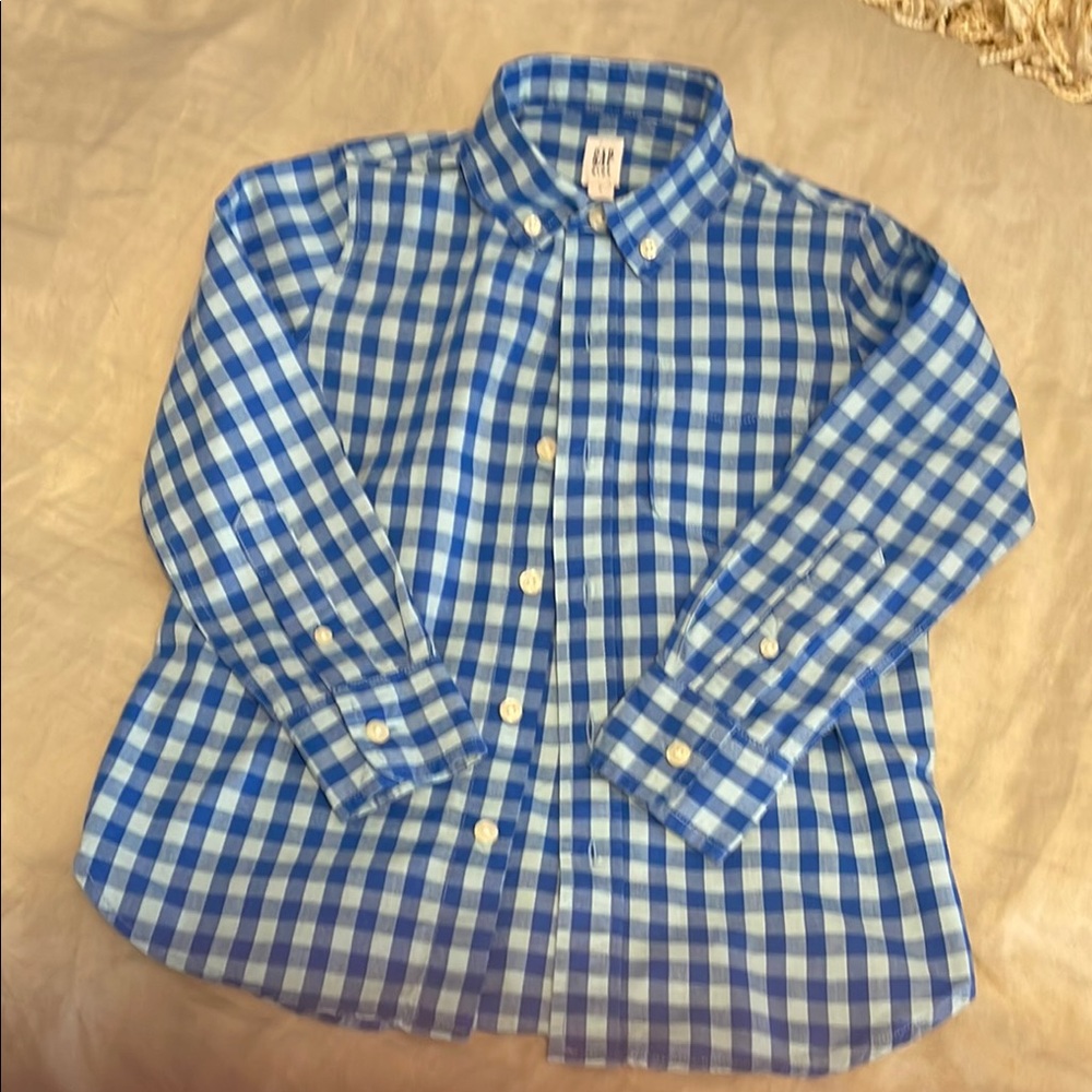 GAP Blue Checkered Button-Up Shirt